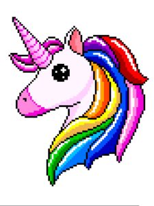 pixel art licorne