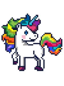 pixel art licorne