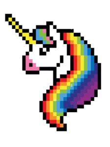 pixel art licorne