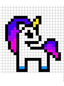 pixel art licorne facile