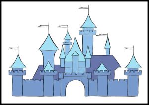 chateau disney dessin facile