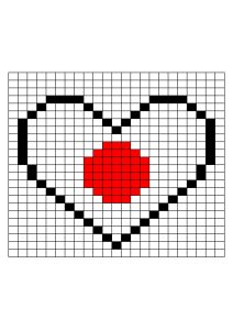 coeur en pixel art