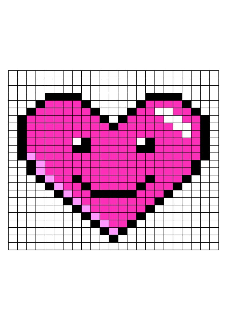 Pixel Art Coeur 22 Mod les Imprimer 