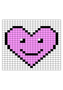 coeur pixel art facile