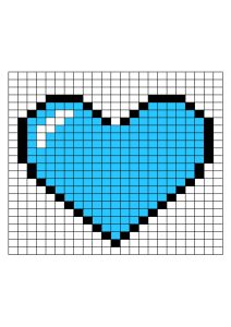 coeur pixel art facile