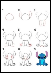 dessin disney facile stitch