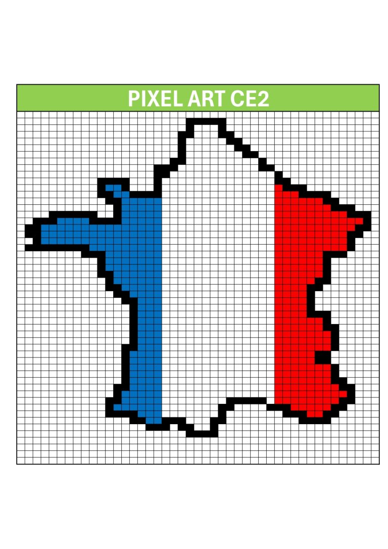 Pixel Art CE2 : 16 modèles à imprimer (JPG et PDF)