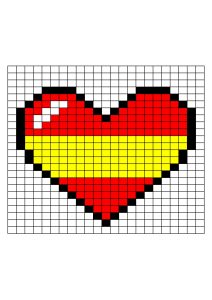 pixel art coeur drapeau