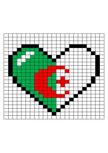 pixel art coeur drapeau