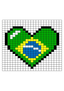 pixel art coeur drapeau