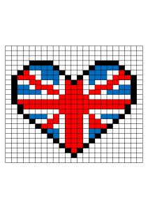 pixel art coeur drapeau