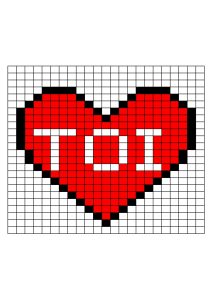 pixel art coeur love