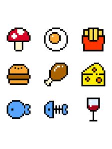 pixel art nourriture facile
