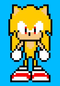 pixel art super sonic