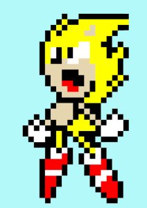 pixel art super sonic