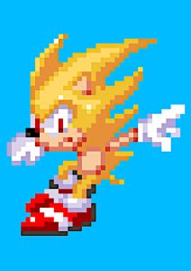 pixel art super sonic