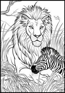 lion coloriage