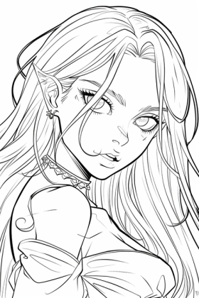 coloriage manga fille