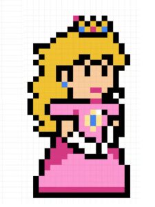 mario pixel art peach