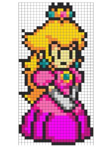pixel art princesse peach facile