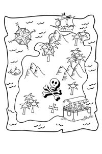 carte au trésor à colorier