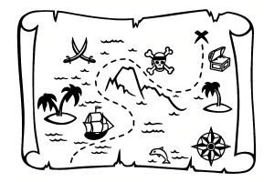 carte au trésor coloriage