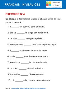 ce2 exercices francais​