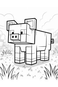 cochon minecraft dessin