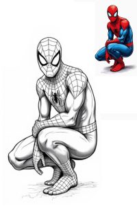coloriage avengers avec modele