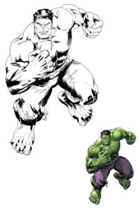 coloriage avengers avec modele