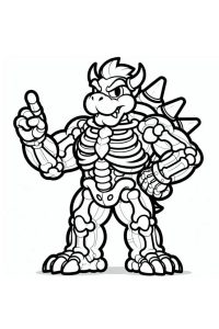 coloriage bowser squelette
