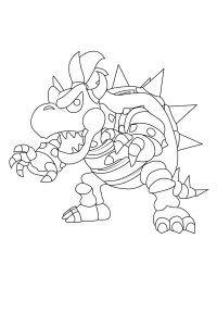 coloriage bowser squelette