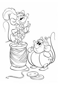 coloriage cendrillon souris