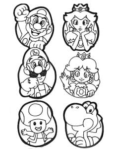 coloriage de tous les personnages de mario