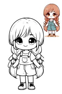 coloriage fille kawaii coloriage fille kawaii