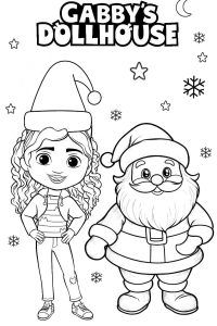 coloriage gabby chat noel​