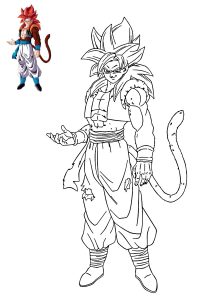 coloriage gogeta ssj4