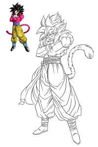 coloriage goku ssj4