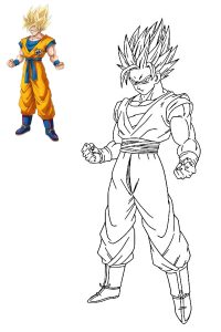 coloriage goku super saiyan