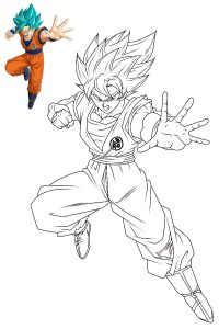 coloriage goku super saiyan blue
