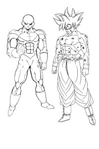 coloriage goku ultra instinct vs jiren