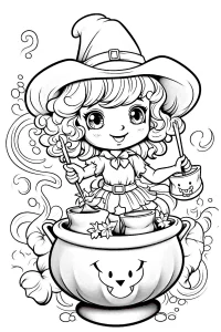 coloriage halloween sorciere