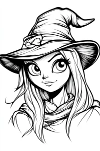 coloriage halloween sorciere