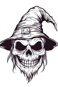 coloriage halloween sorcière qui fait peur
