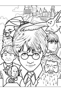 coloriage harry potter hermione et ron