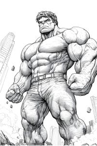 coloriage hulk rouge