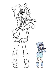 coloriage kawaii fille ado