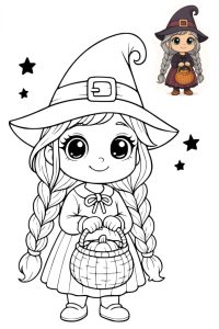 coloriage kawaii fille halloween coloriage kawaii fille halloween