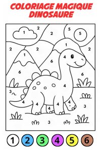 coloriage magique dinosaure