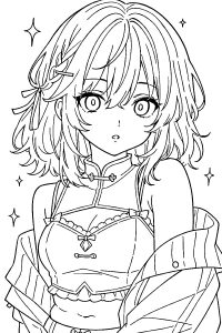 coloriage manga fille ado